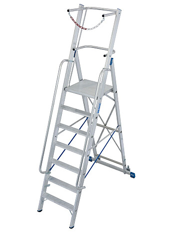 KRAUSE Stabilo drabina z platformą i barierkami 7 stopni + rolki